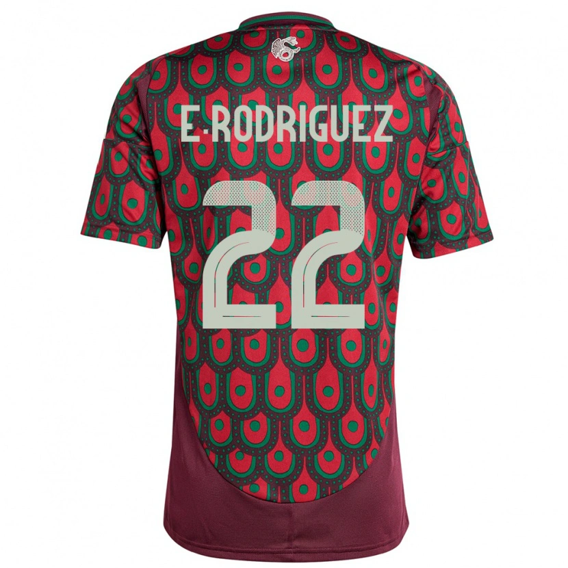 Danxen Dames Mexico Emi Rodríguez #22 Kastanjebruin Thuisshirt Thuistenue 24-26 T-Shirt