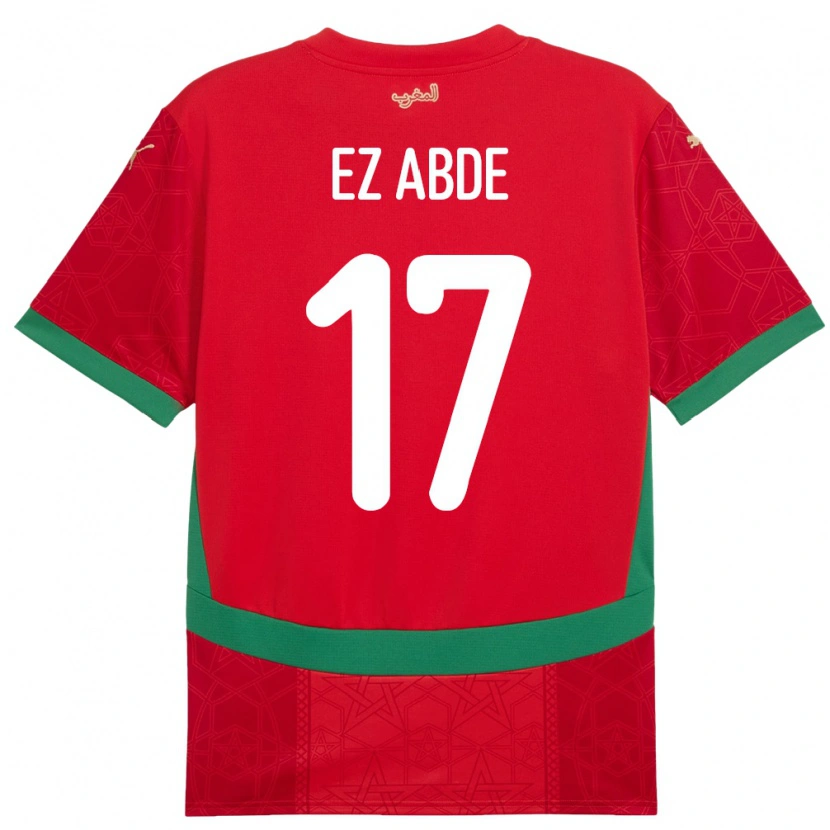 Danxen Dames Marokko Abde Ezzalzouli #17 Rood Thuisshirt Thuistenue 24-26 T-Shirt