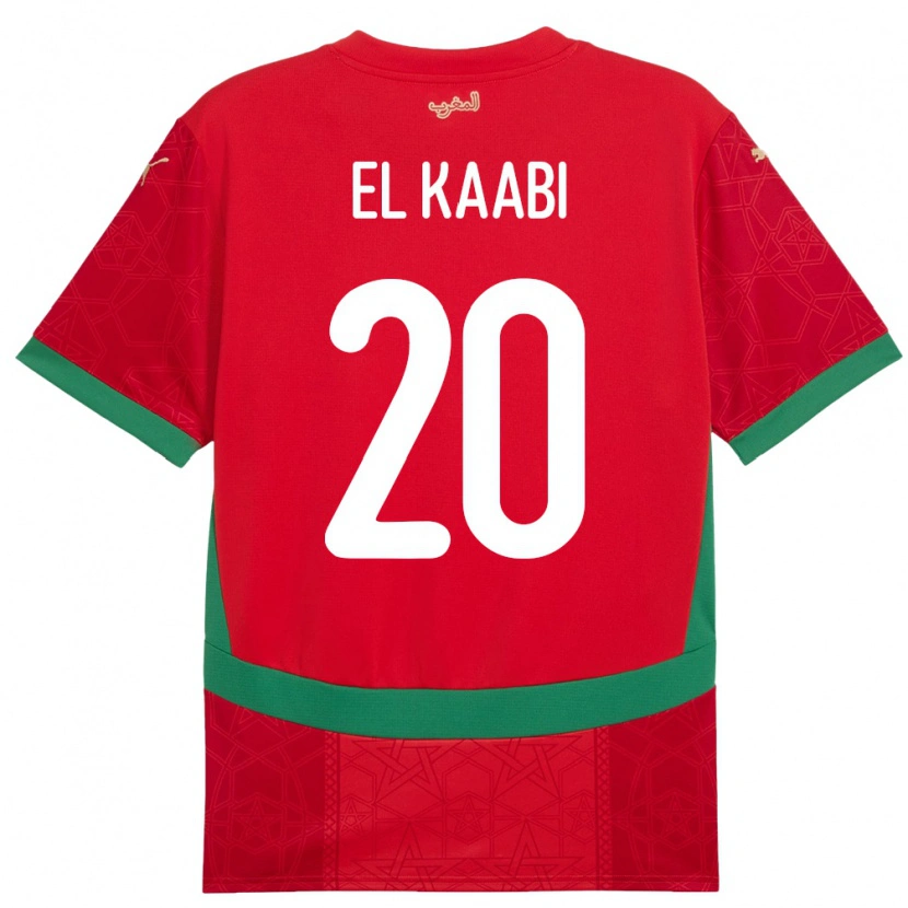 Danxen Dames Marokko Ayoub El Kaabi #20 Rood Thuisshirt Thuistenue 24-26 T-Shirt