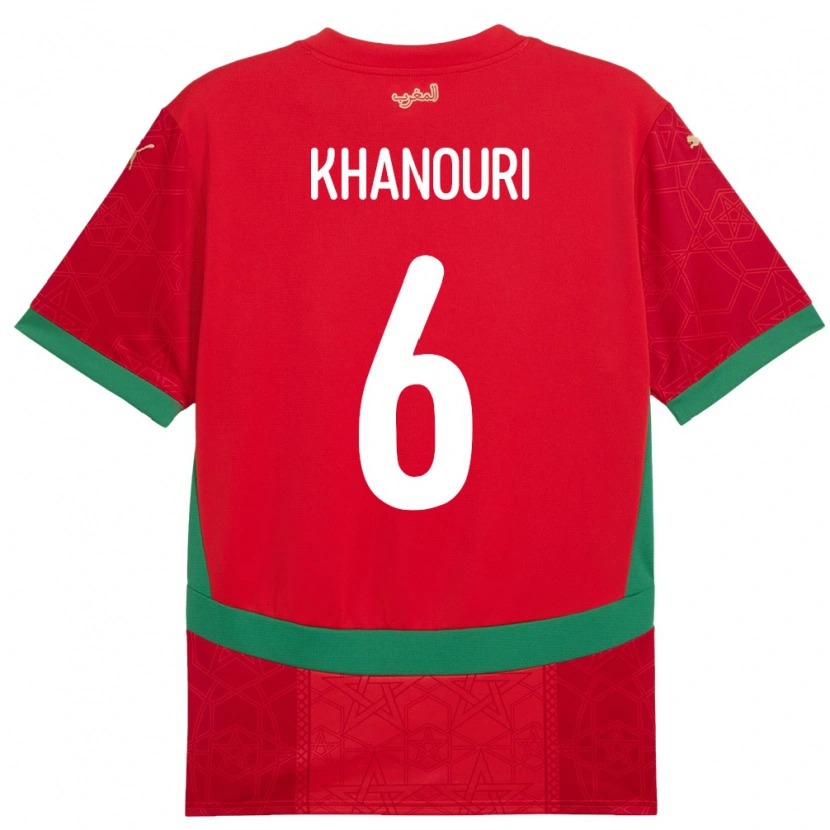 Danxen Dames Marokko Adam Khanouri #6 Rood Thuisshirt Thuistenue 24-26 T-Shirt