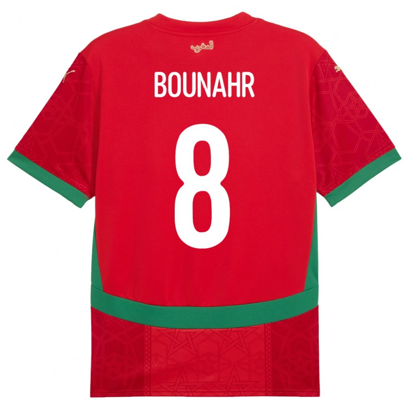 Danxen Dames Marokko Ilyas Bounahr #8 Rood Thuisshirt Thuistenue 24-26 T-Shirt