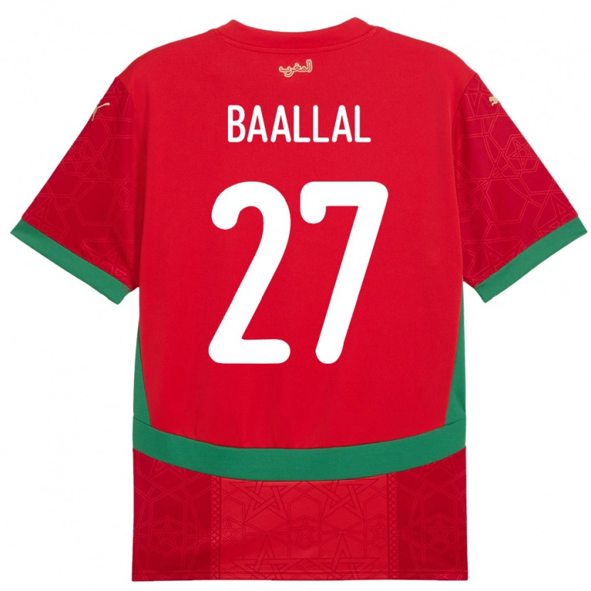 Danxen Dames Marokko Adam Baallal #27 Rood Thuisshirt Thuistenue 24-26 T-Shirt