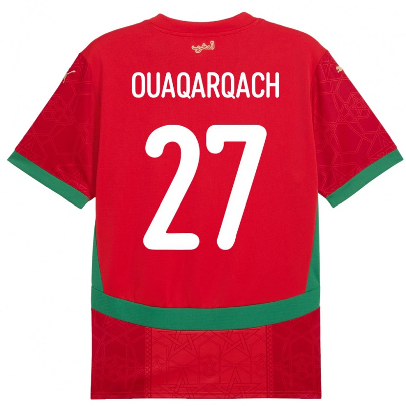 Danxen Dames Marokko Abdelkader Ouaqarqach #27 Rood Thuisshirt Thuistenue 24-26 T-Shirt