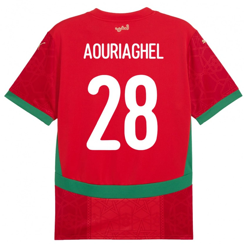Danxen Dames Marokko Yassin Aouriaghel #28 Rood Thuisshirt Thuistenue 24-26 T-Shirt