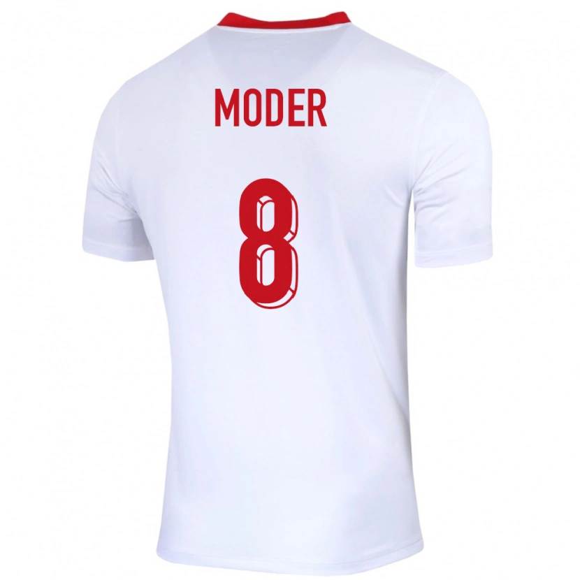 Danxen Dames Polen Jakub Moder #8 Wit Thuisshirt Thuistenue 24-26 T-Shirt