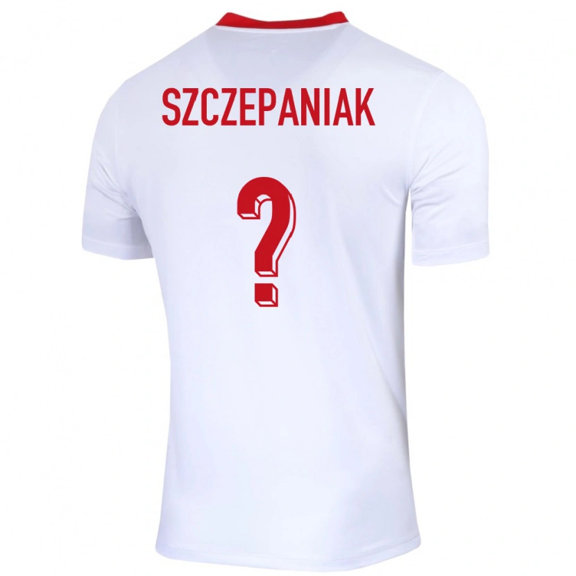 Danxen Dames Polen Mateusz Szczepaniak #0 Wit Thuisshirt Thuistenue 24-26 T-Shirt