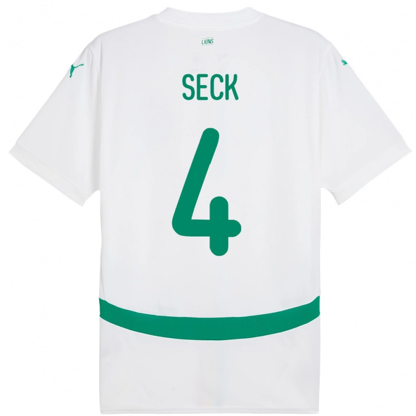 Danxen Dames Senegal Abdoulaye Seck #4 Wit Thuisshirt Thuistenue 24-26 T-Shirt