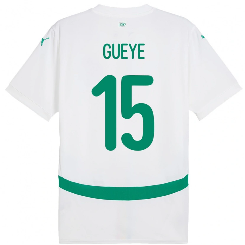 Danxen Dames Senegal Pape Gueye #15 Wit Thuisshirt Thuistenue 24-26 T-Shirt