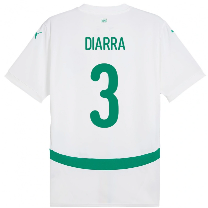 Danxen Dames Senegal Djibril Diarra #3 Wit Thuisshirt Thuistenue 24-26 T-Shirt