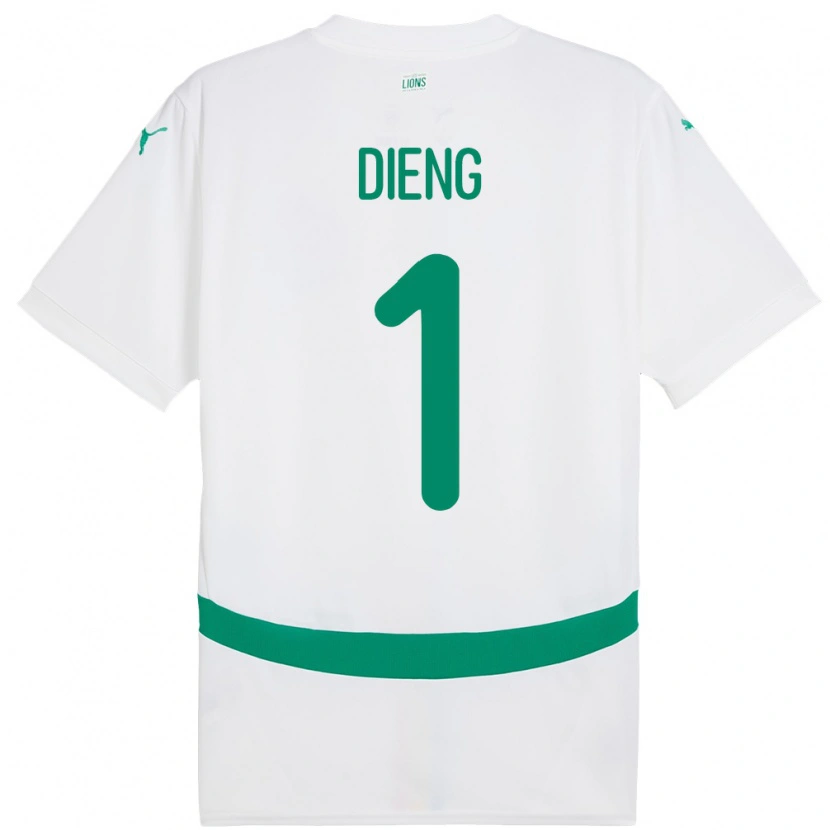 Danxen Dames Senegal Timothy Dieng #1 Wit Thuisshirt Thuistenue 24-26 T-Shirt