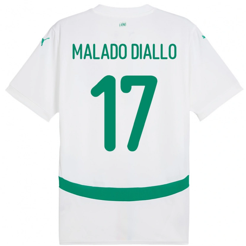 Danxen Dames Senegal Hapsatou Malado Diallo #17 Wit Thuisshirt Thuistenue 24-26 T-Shirt