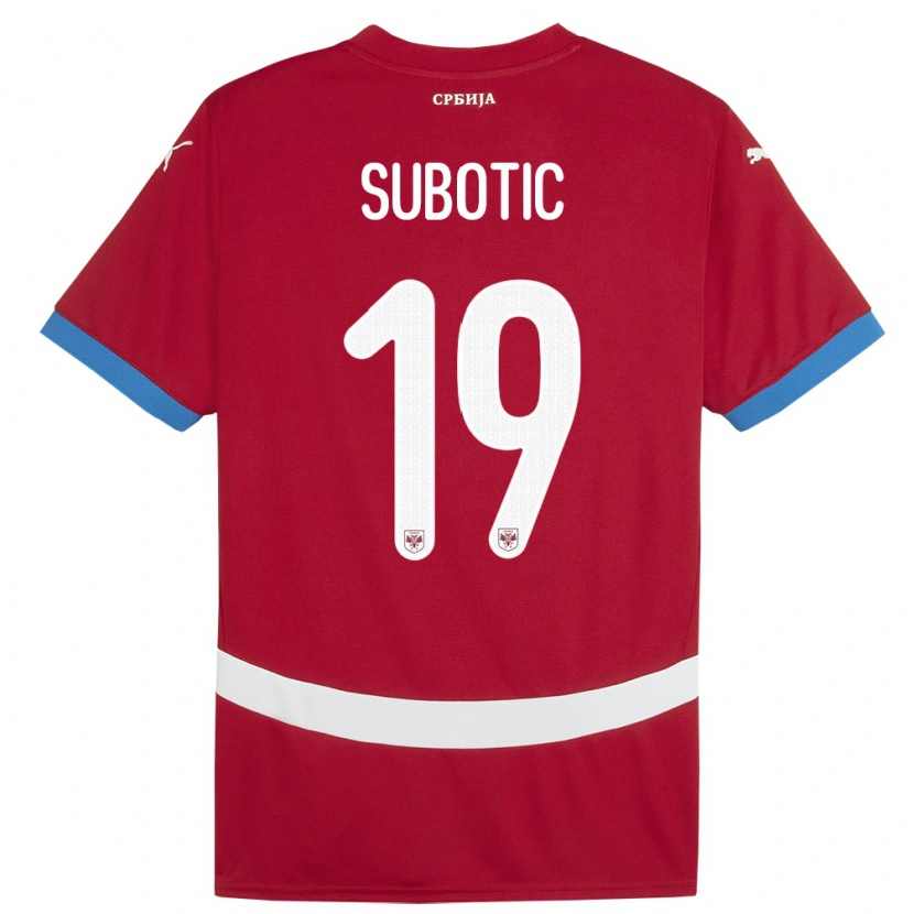 Danxen Dames Servië Vasilije Subotic #19 Rood Thuisshirt Thuistenue 24-26 T-Shirt