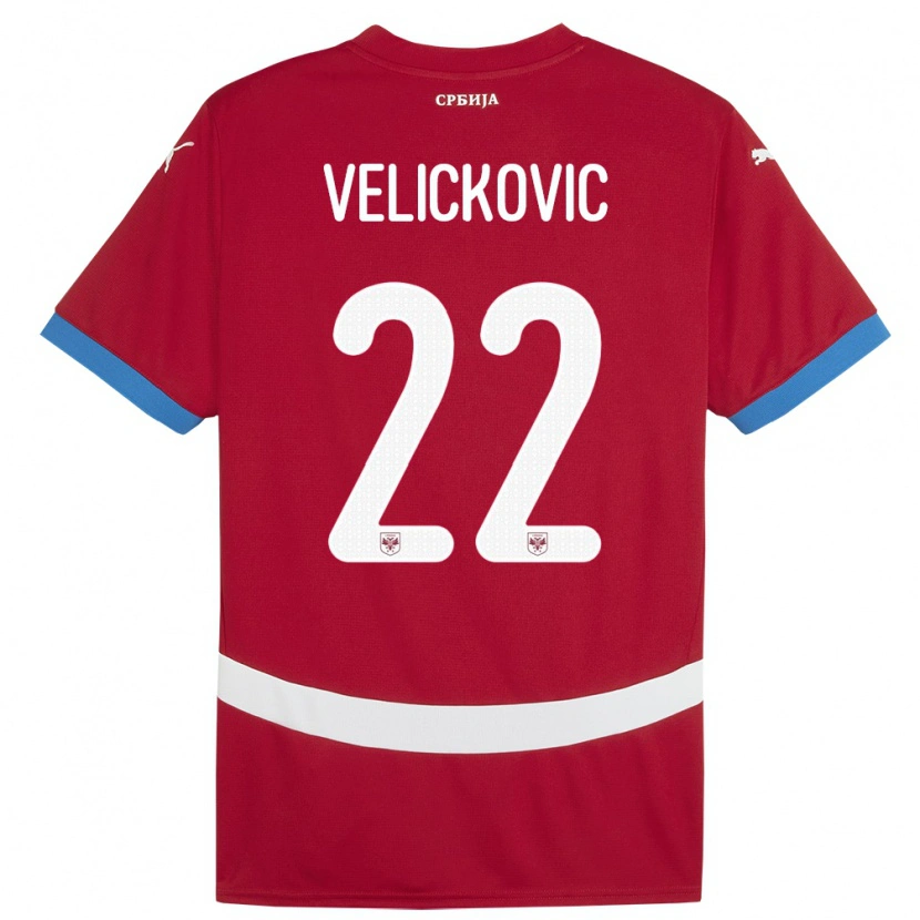 Danxen Dames Servië Marko Velickovic #22 Rood Thuisshirt Thuistenue 24-26 T-Shirt