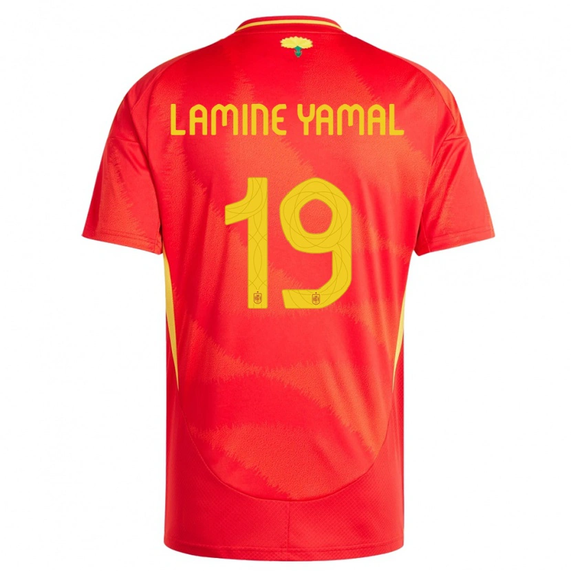 Danxen Dames Spanje Lamine Yamal #19 Rood Thuisshirt Thuistenue 24-26 T-Shirt