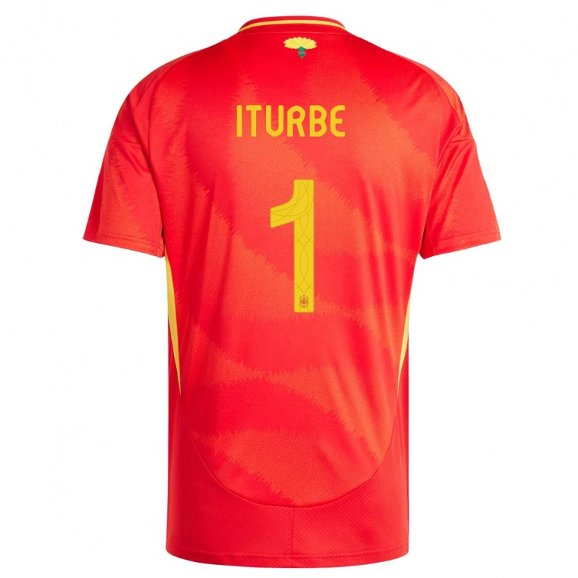 Danxen Dames Spanje Alejandro Iturbe #1 Rood Thuisshirt Thuistenue 24-26 T-Shirt