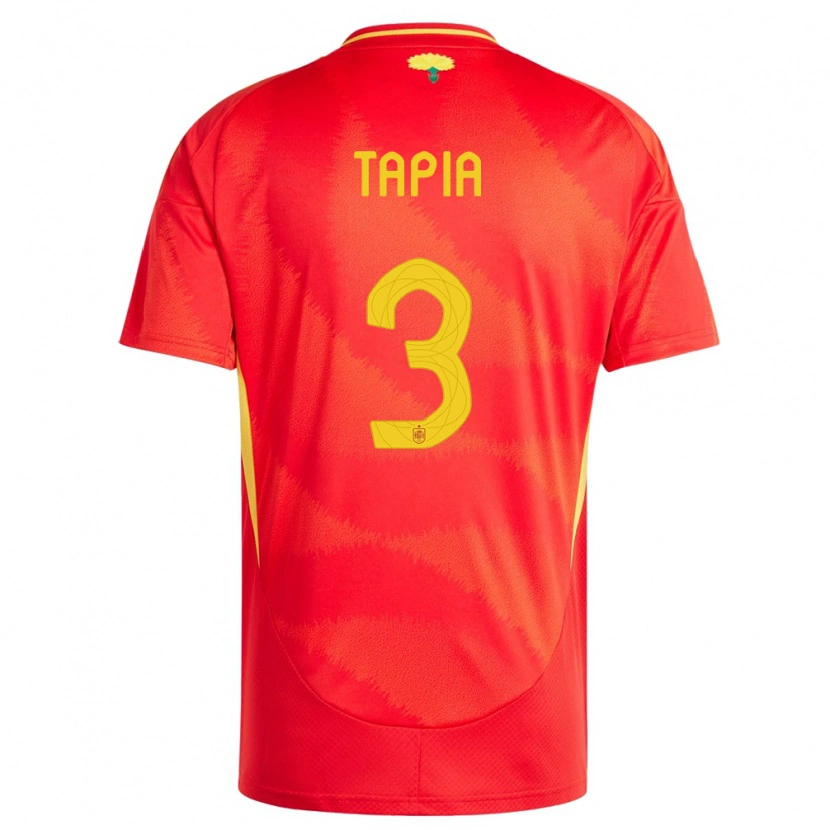 Danxen Dames Spanje Unai Tapia #3 Rood Thuisshirt Thuistenue 24-26 T-Shirt