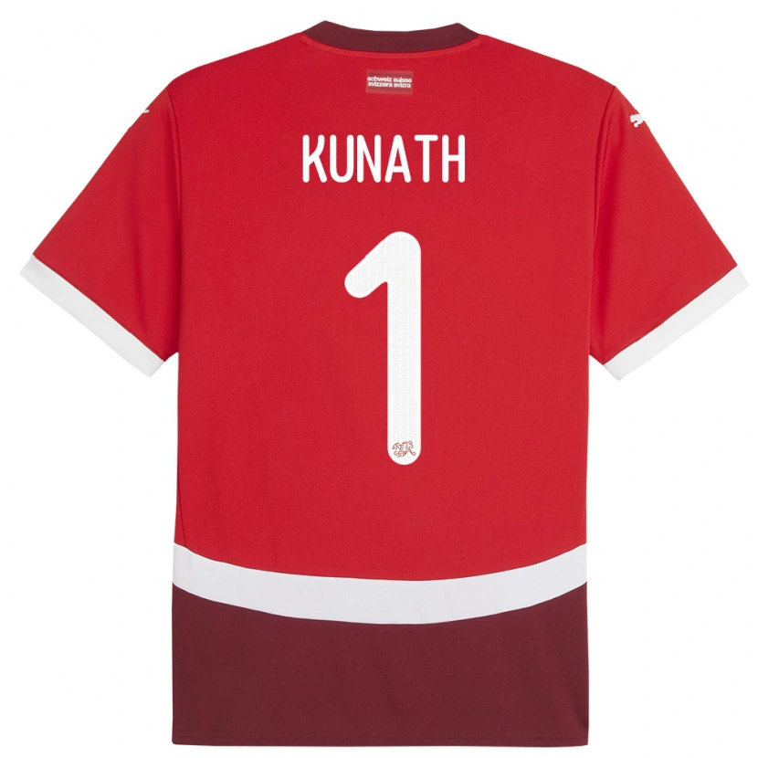 Danxen Dames Zwitserland Lucas Kunath #1 Rood Thuisshirt Thuistenue 24-26 T-Shirt