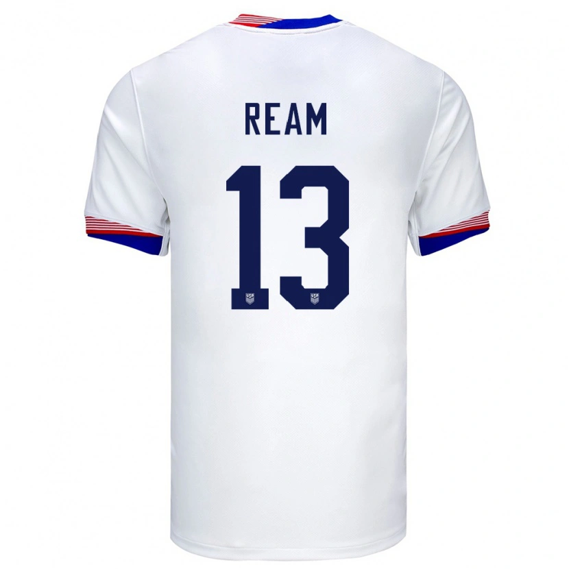 Danxen Dames Verenigde Staten Tim Ream #13 Wit Thuisshirt Thuistenue 24-26 T-Shirt