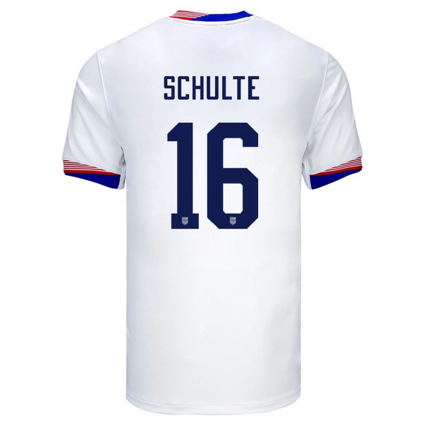 Danxen Dames Verenigde Staten Patrick Schulte #16 Wit Thuisshirt Thuistenue 24-26 T-Shirt