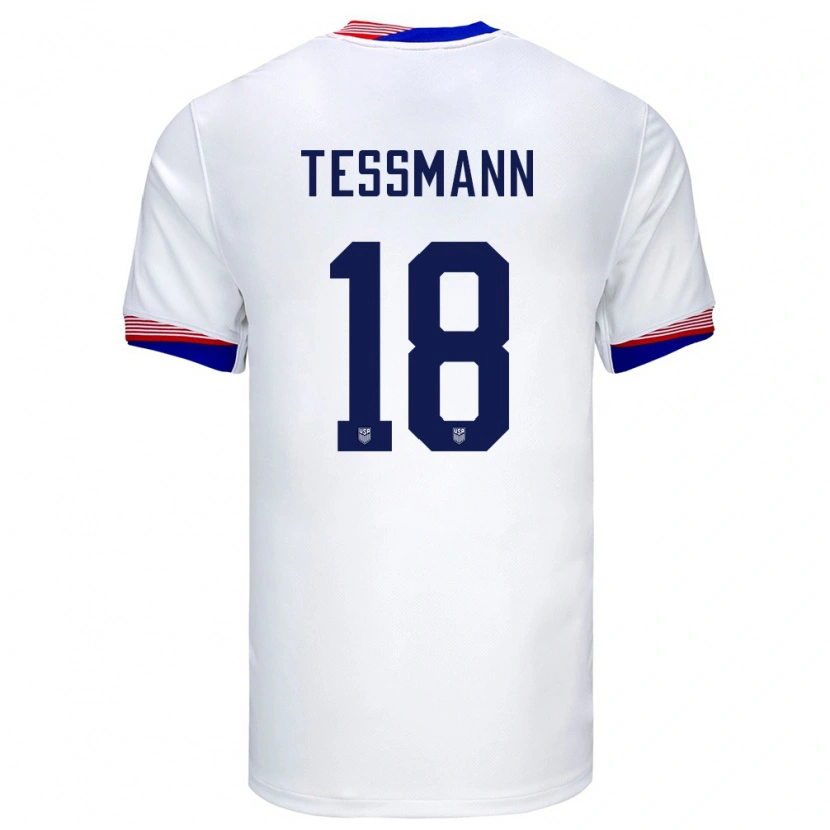 Danxen Dames Verenigde Staten Tanner Tessmann #18 Wit Thuisshirt Thuistenue 24-26 T-Shirt