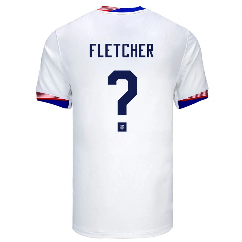 Danxen Dames Verenigde Staten Kristian Fletcher #0 Wit Thuisshirt Thuistenue 24-26 T-Shirt