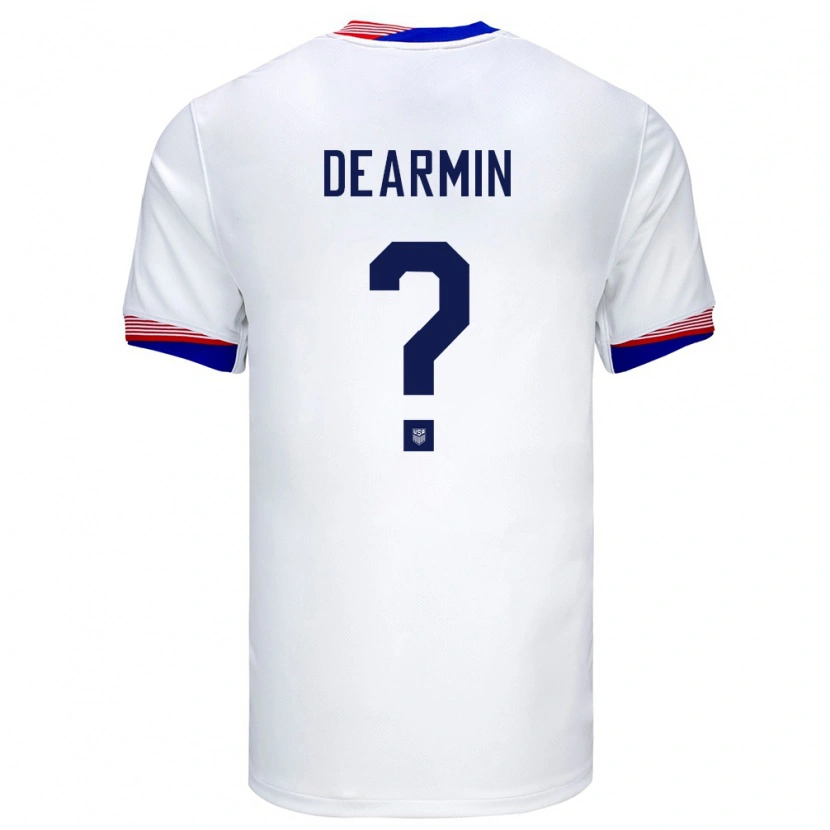 Danxen Dames Verenigde Staten Nash Dearmin #0 Wit Thuisshirt Thuistenue 24-26 T-Shirt