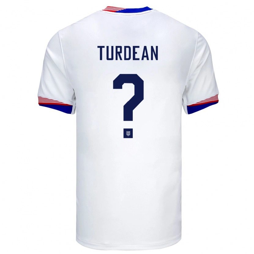 Danxen Dames Verenigde Staten Robert Turdean #0 Wit Thuisshirt Thuistenue 24-26 T-Shirt