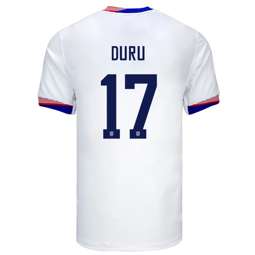 Danxen Dames Verenigde Staten Leo Duru #17 Wit Thuisshirt Thuistenue 24-26 T-Shirt