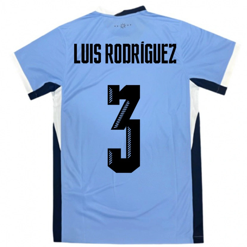 Danxen Dames Uruguay José Luis Rodríguez #3 Wit Zwart Thuisshirt Thuistenue 24-26 T-Shirt