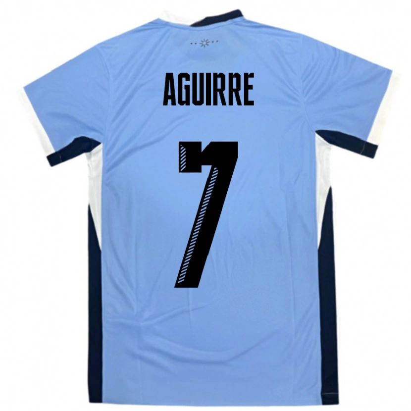 Danxen Dames Uruguay Rodrigo Aguirre #7 Wit Zwart Thuisshirt Thuistenue 24-26 T-Shirt