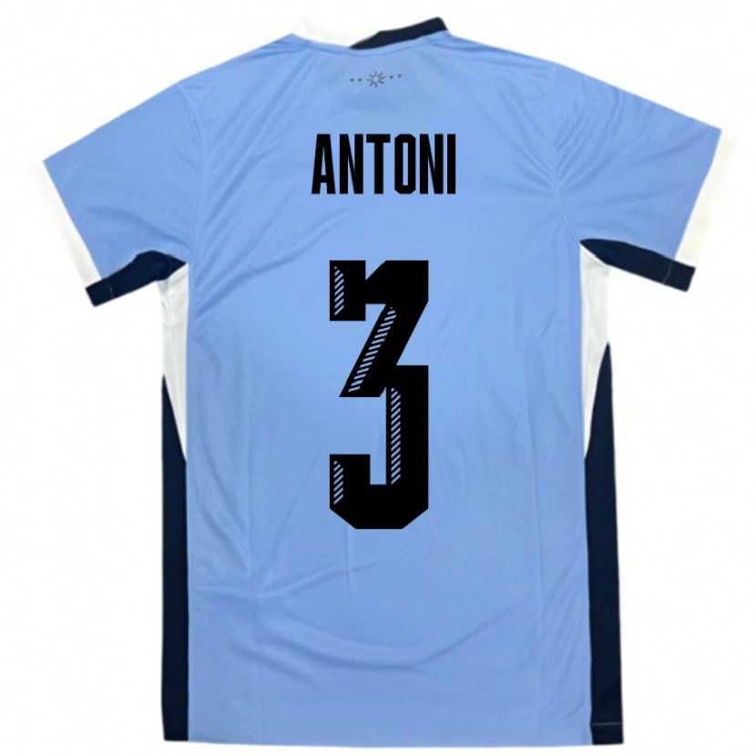 Danxen Dames Uruguay Mateo Antoni #3 Wit Zwart Thuisshirt Thuistenue 24-26 T-Shirt