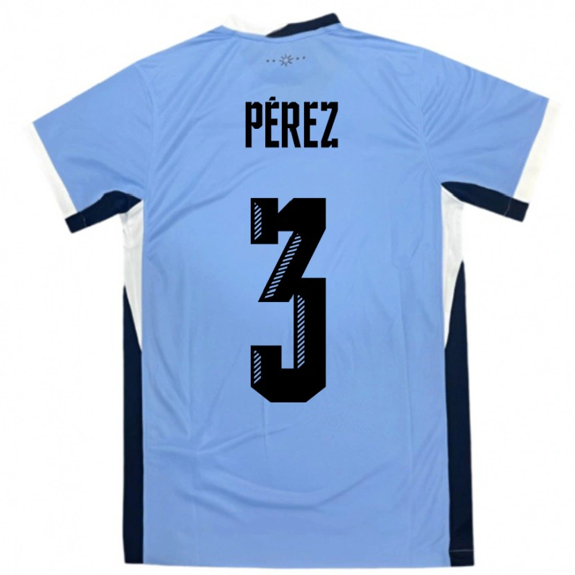 Danxen Dames Uruguay Nicolás Pérez #3 Wit Zwart Thuisshirt Thuistenue 24-26 T-Shirt