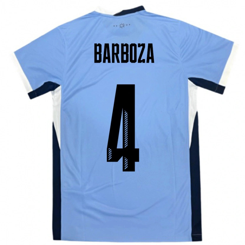 Danxen Dames Uruguay Brian Barboza #4 Wit Zwart Thuisshirt Thuistenue 24-26 T-Shirt
