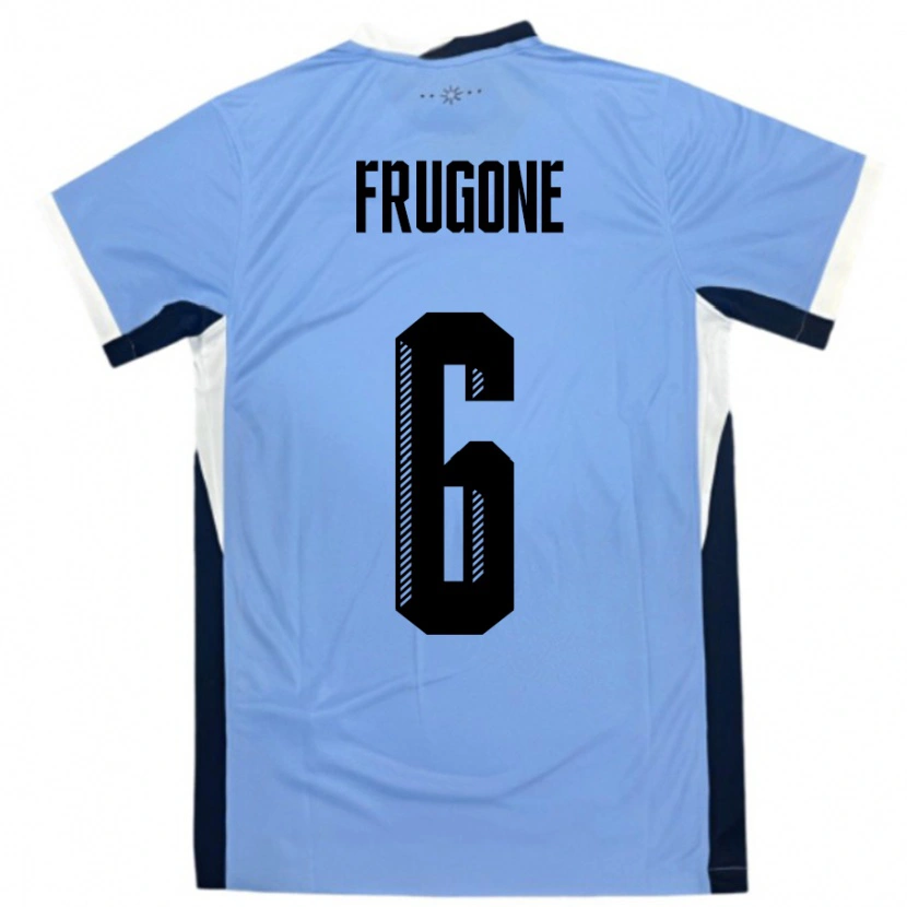 Danxen Dames Uruguay Axel Frugone #6 Wit Zwart Thuisshirt Thuistenue 24-26 T-Shirt