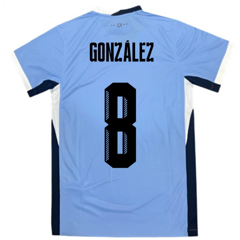 Danxen Dames Uruguay Luciano Gonzalez #8 Wit Zwart Thuisshirt Thuistenue 24-26 T-Shirt
