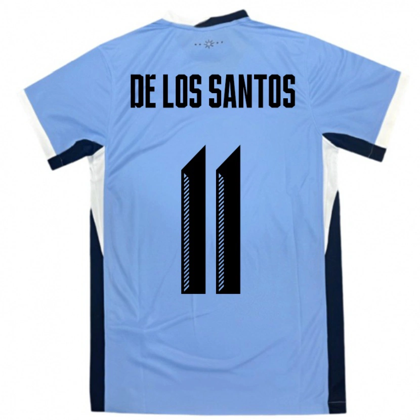 Danxen Dames Uruguay Juan Cruz De Los Santos #11 Wit Zwart Thuisshirt Thuistenue 24-26 T-Shirt