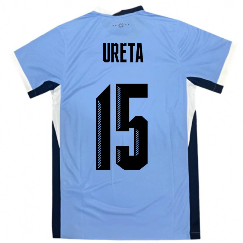 Danxen Dames Uruguay Mateo Ureta #15 Wit Zwart Thuisshirt Thuistenue 24-26 T-Shirt