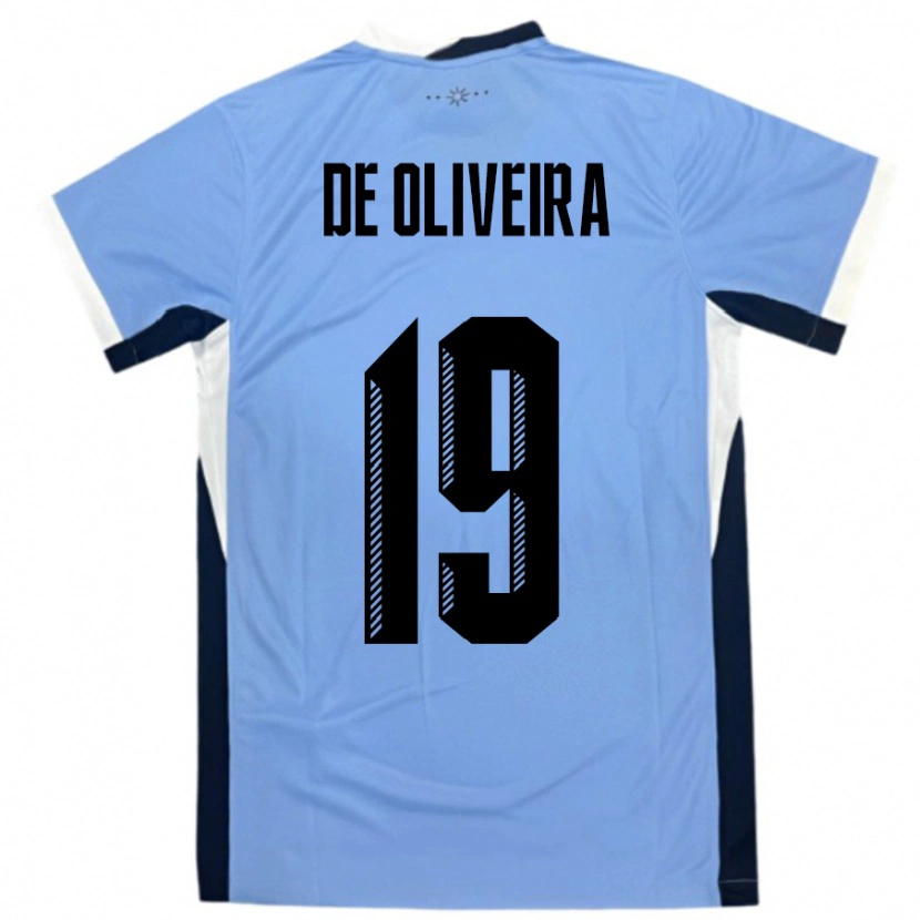 Danxen Dames Uruguay Emiliano De Oliveira #19 Wit Zwart Thuisshirt Thuistenue 24-26 T-Shirt