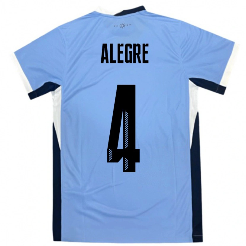 Danxen Dames Uruguay Ignacio Alegre #4 Wit Zwart Thuisshirt Thuistenue 24-26 T-Shirt