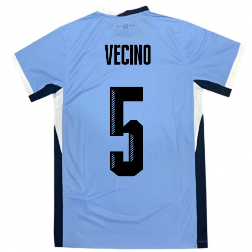 Danxen Dames Uruguay Matias Vecino #5 Wit Zwart Thuisshirt Thuistenue 24-26 T-Shirt