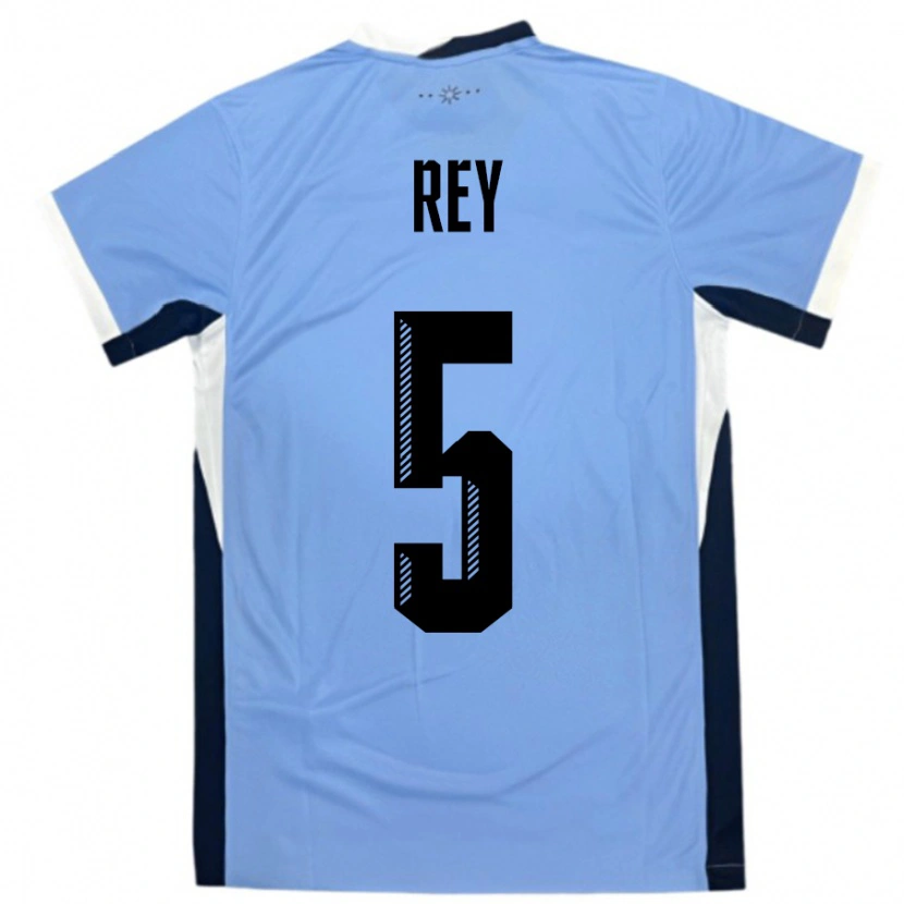Danxen Dames Uruguay Rodrigo Rey #5 Wit Zwart Thuisshirt Thuistenue 24-26 T-Shirt