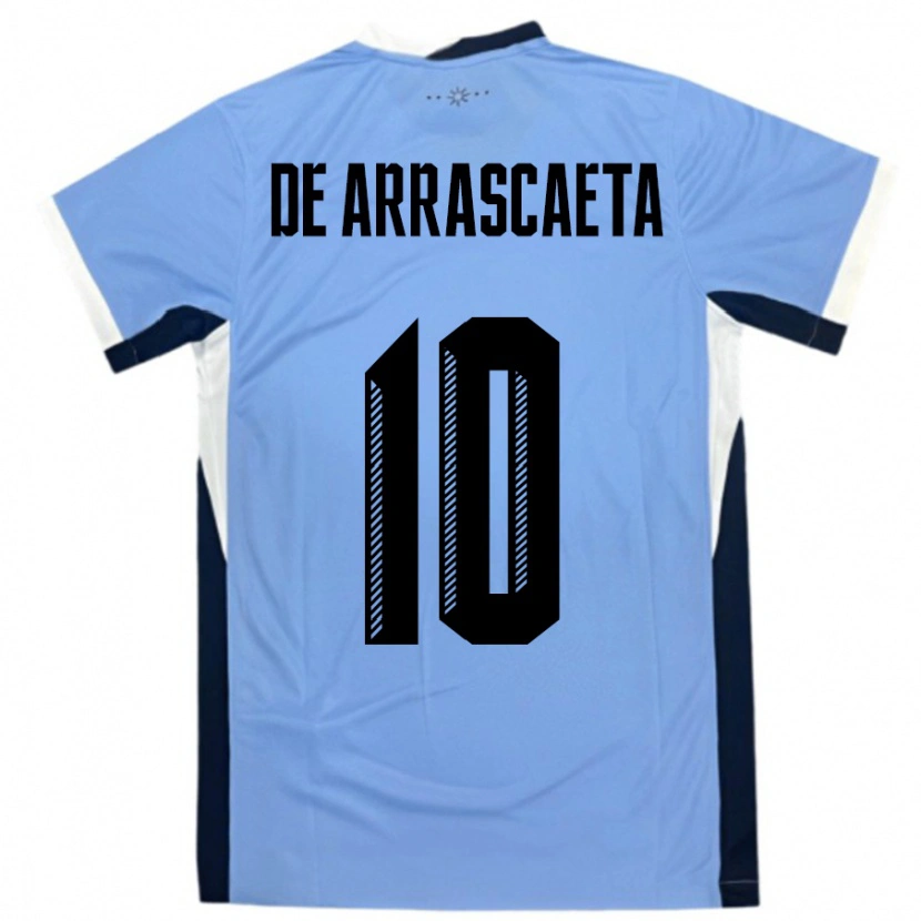 Danxen Dames Uruguay Giorgian De Arrascaeta #10 Wit Zwart Thuisshirt Thuistenue 24-26 T-Shirt