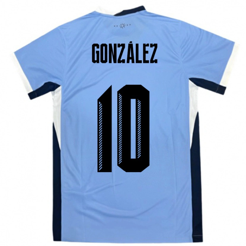Danxen Dames Uruguay Franco Gonzalez #10 Wit Zwart Thuisshirt Thuistenue 24-26 T-Shirt
