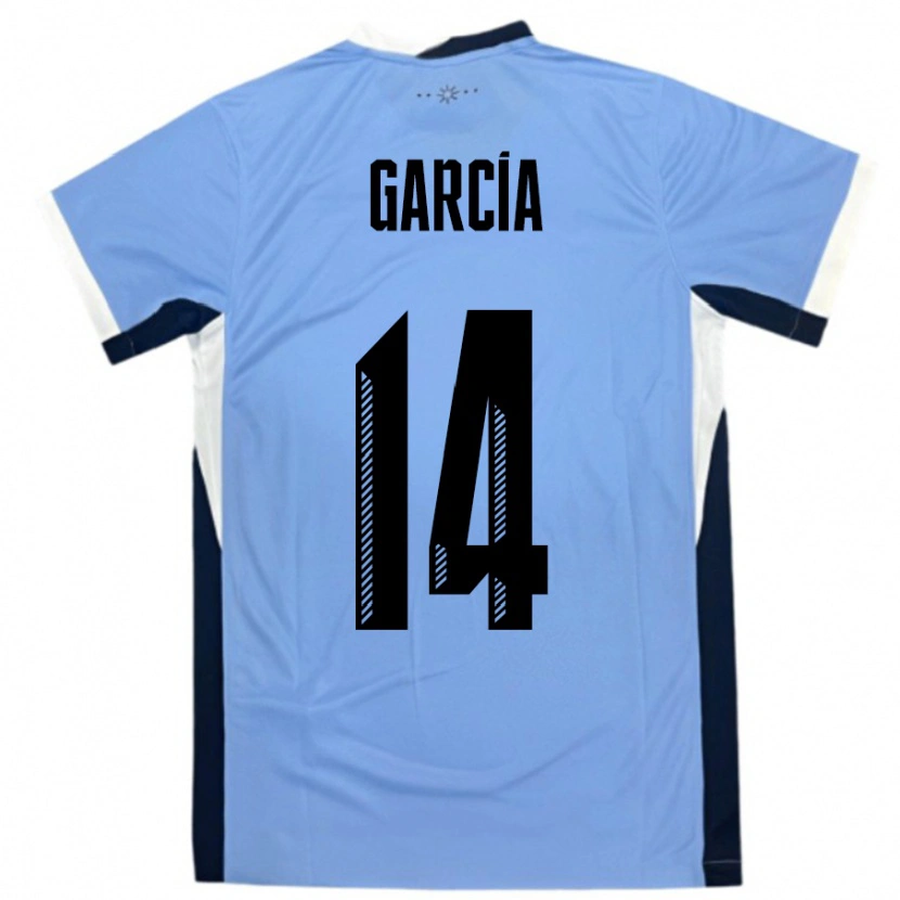 Danxen Dames Uruguay Damian Garcia #14 Wit Zwart Thuisshirt Thuistenue 24-26 T-Shirt