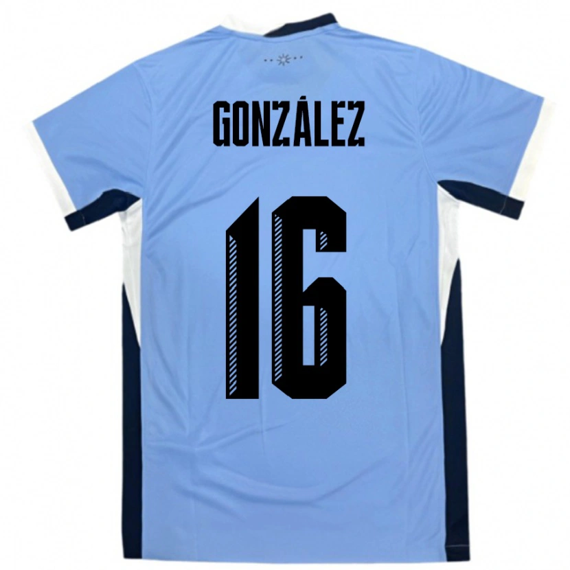 Danxen Dames Uruguay Lorena Gonzalez #16 Wit Zwart Thuisshirt Thuistenue 24-26 T-Shirt