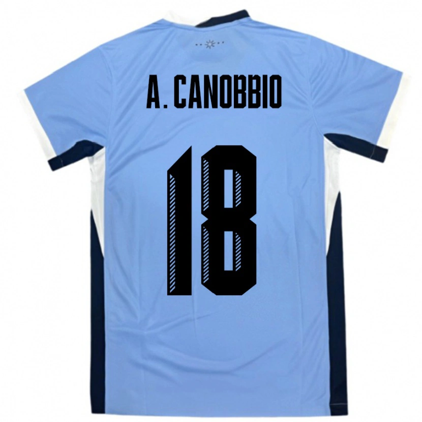 Danxen Dames Uruguay Agustin Canobbio #18 Wit Zwart Thuisshirt Thuistenue 24-26 T-Shirt