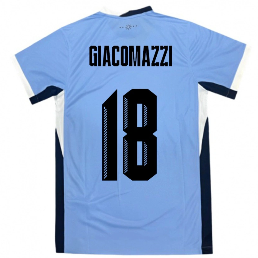 Danxen Dames Uruguay Sebastian Giacomazzi #18 Wit Zwart Thuisshirt Thuistenue 24-26 T-Shirt
