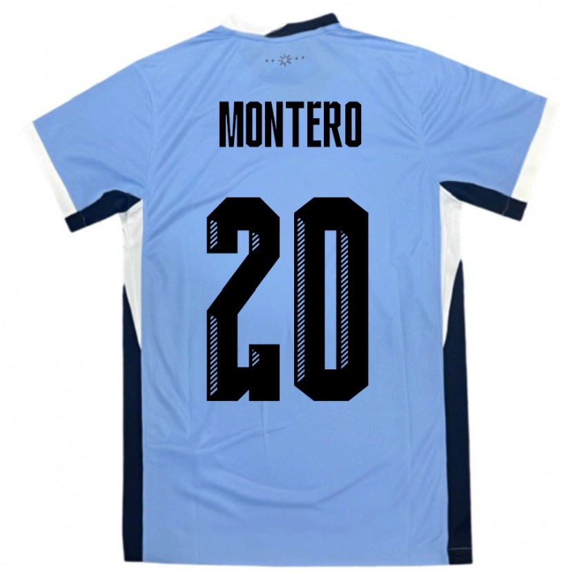 Danxen Dames Uruguay Alfonso Montero #20 Wit Zwart Thuisshirt Thuistenue 24-26 T-Shirt