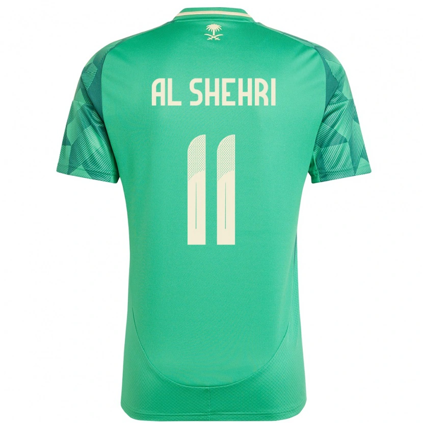 Danxen Dames Saoedi-Arabië Saleh Al-Shehri #11 Groen Thuisshirt Thuistenue 24-26 T-Shirt