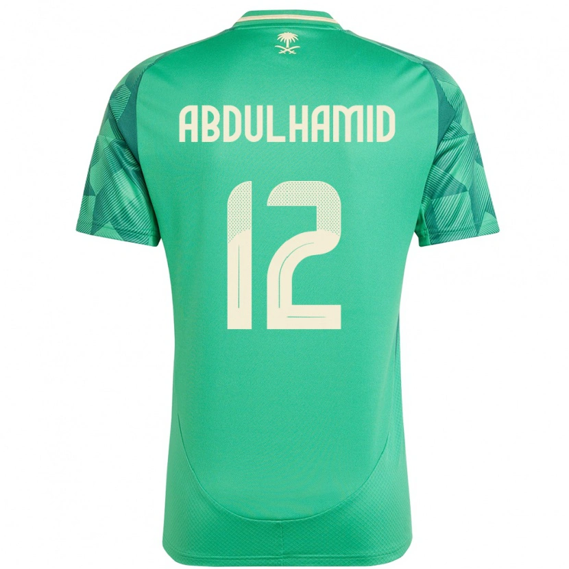 Danxen Dames Saoedi-Arabië Saud Abdulhamid #12 Groen Thuisshirt Thuistenue 24-26 T-Shirt